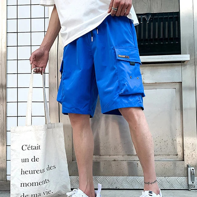 SCHWARZE CARGO SHORTS MIT DETAILS Blau / M