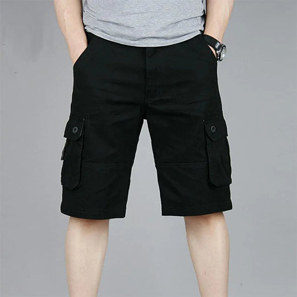 SCHWARZE HERREN CARGO SHORTS CASUAL Schwarz / XS