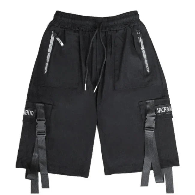 SCHWARZE HERREN CARGO SHORTS STREETWEAR