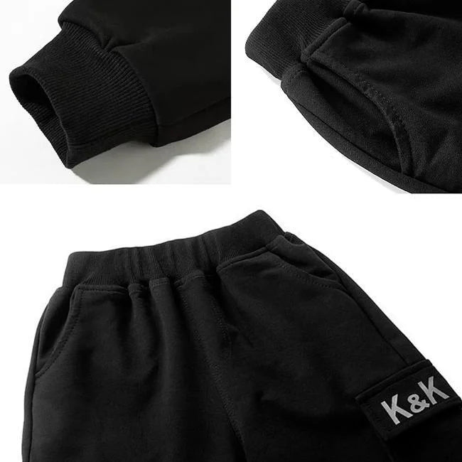 SCHWARZE K UND JUNGEN CARGO JOGGINGHOSE