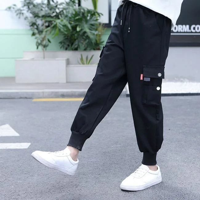 SCHWARZE MÄDCHEN CARGO JOGGER STREETWEAR