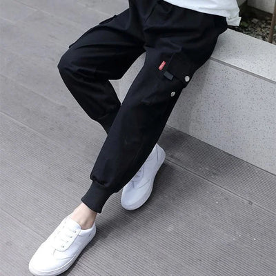 SCHWARZE MÄDCHEN CARGO JOGGER STREETWEAR