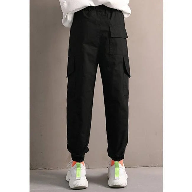 SCHWARZE SPORT CARGO HOSE FÜR MÄDCHEN
