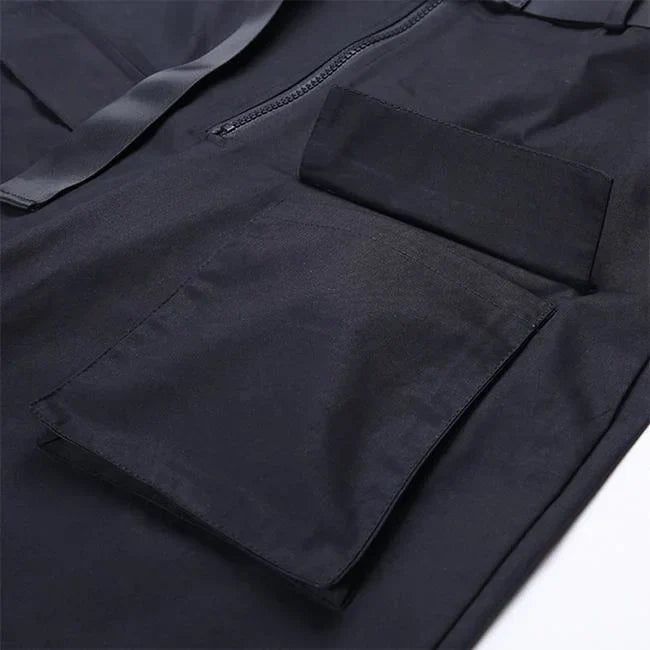 SCHWARZE TAKTISCHE CARGO HOSE MIT GÜRTEL
