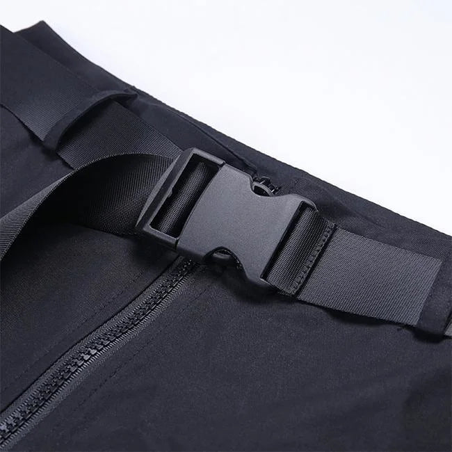 SCHWARZE TAKTISCHE CARGO HOSE MIT GÜRTEL