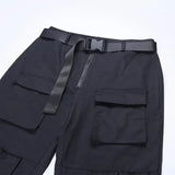 SCHWARZE TAKTISCHE CARGO HOSE MIT GÜRTEL
