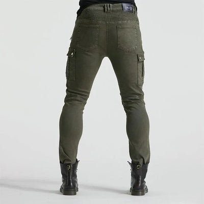 SLIM FIT CARGO HOSE OLIV BIKER STIL