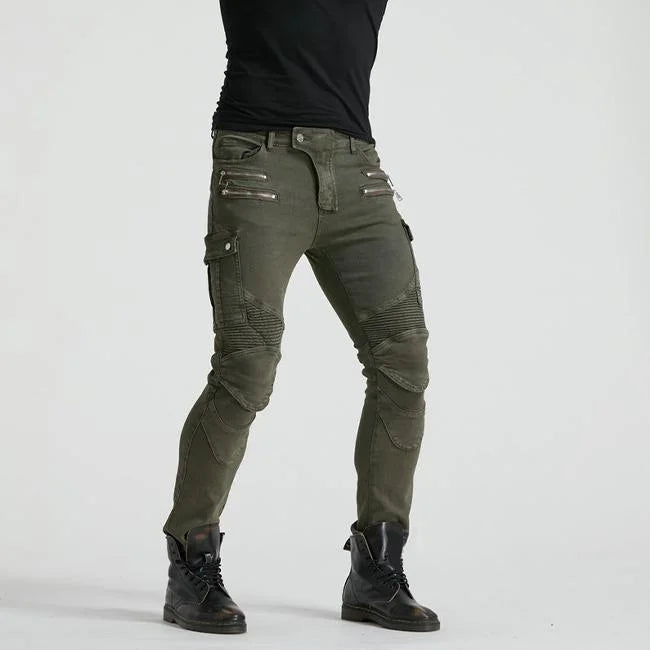 SLIM FIT CARGO HOSE OLIV BIKER STIL
