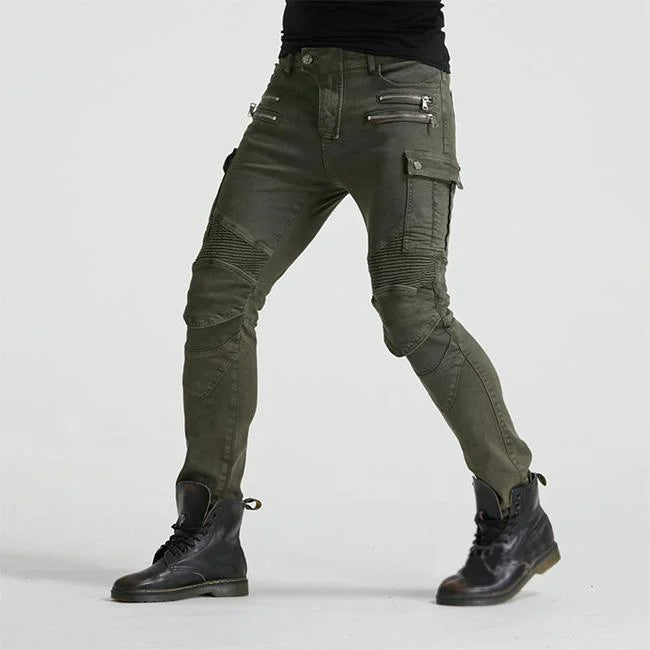 SLIM FIT CARGO HOSE OLIV BIKER STIL Khaki / L