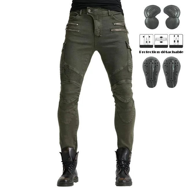 SLIM FIT CARGO HOSE OLIV BIKER STIL