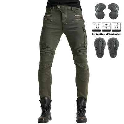 SLIM FIT CARGO HOSE OLIV BIKER STIL