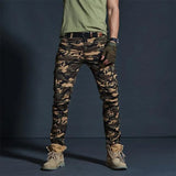 SLIM FIT HERREN CARGO HOSE MILITÄRISCHER STIL Braun / S