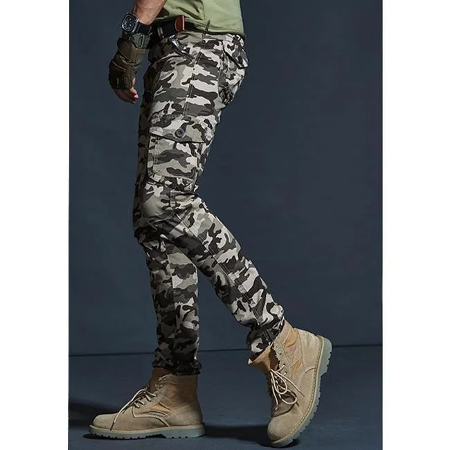 SLIM FIT HERREN CARGO HOSE MILITÄRISCHER STIL
