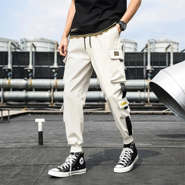 SOBIRU HERREN CARGO STYLE HOSE STREETWEAR Beige / XS