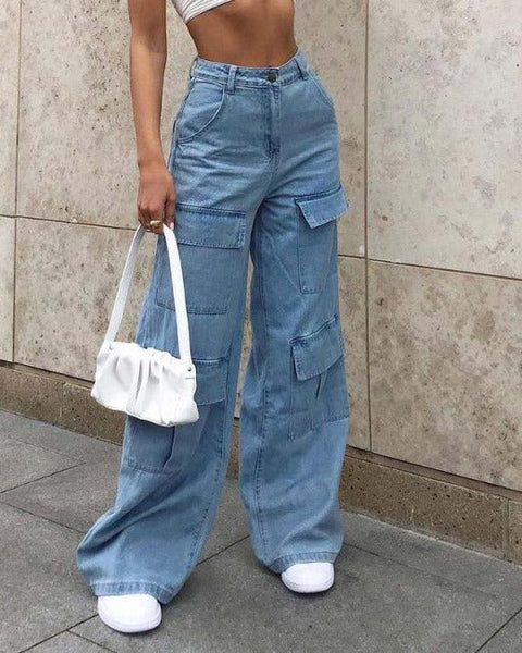 WEITE AUSGESTELLTE DAMEN CARGO JEANS