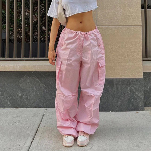 WEITE DAMEN CARGO HOSE GROSSE GRÖSSEN Rosa / XS