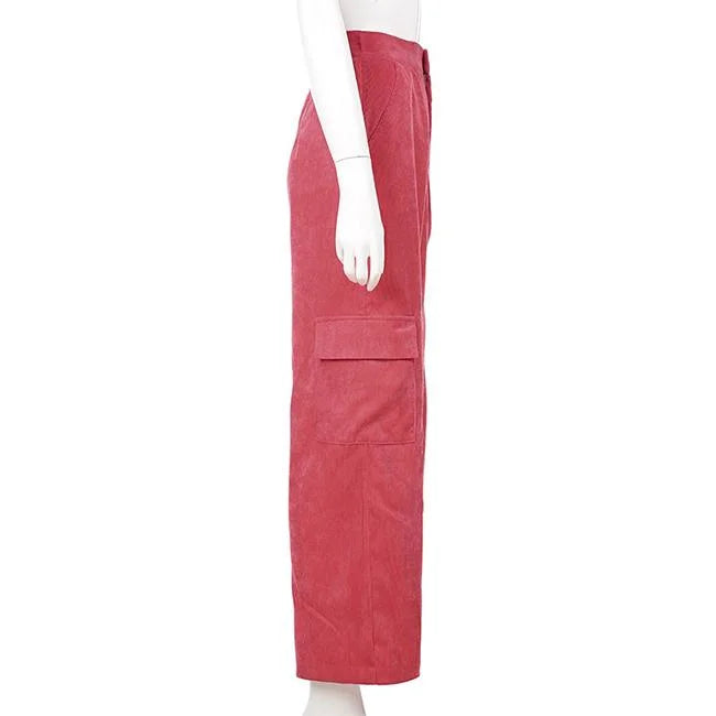 WEITE ROSA VELOURS CARGO HOSE