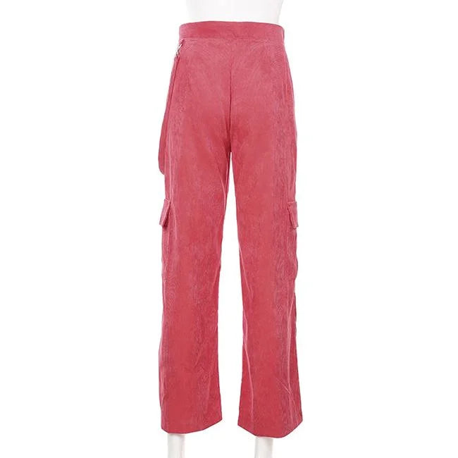 WEITE ROSA VELOURS CARGO HOSE