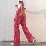 WEITE ROSA VELOURS CARGO HOSE